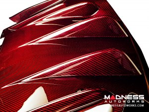 Alfa Romeo Giulia Rear Diffuser - Carbon Fiber - Quadrifoglio Model - Light Red Candy 